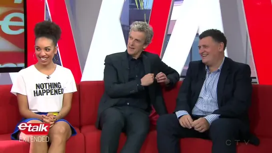 etalk - Pearl Mackie with Peter Capaldi and Steven Moffat