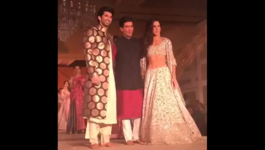 Aditya Roy Kapur and Katrina Kaif walking the ramp at Manish Malhotra