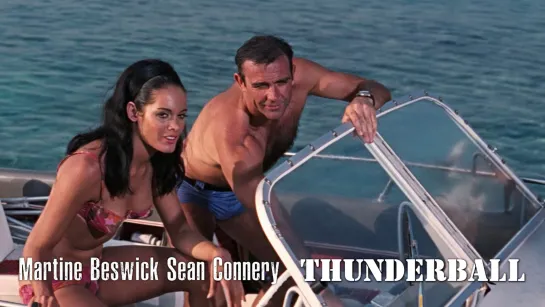 Martine Beswick, Sean Connery, Claudine Auger (Thunderball, 1965)