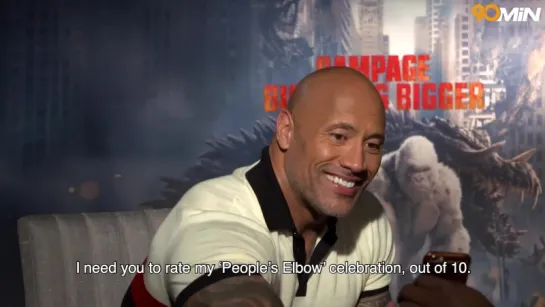 The Beast meets The Rock ¦ The Rock Rates Akinfenwas peoples elbow ahead of Rampage Movie¦