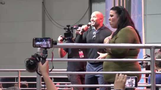 WWE Wrestlers The Rock Dwayne Johnson Wants to Wrestle - The Rock LA Comic Con 2017