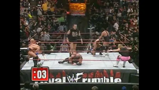 2000.01.23 Royal Rumble - End of HHH vs Cactus [Rock interferes]; Royal Rumble Match