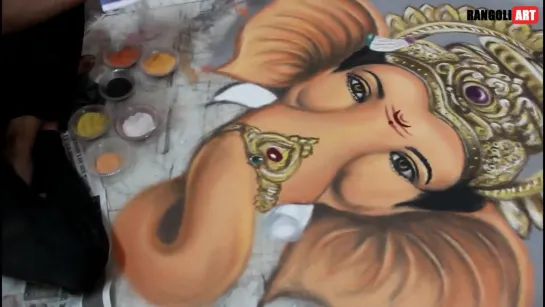 Ganapati bappa rangoli art mjha morya at Mahad ashtvinayak