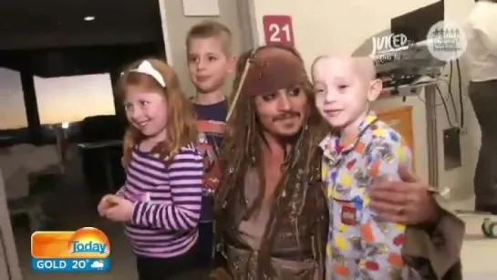 Johnny Depp aka Captain Jack Sparrow meeting kids at Lady Cilento Children’s Hospital, July 7th 2015