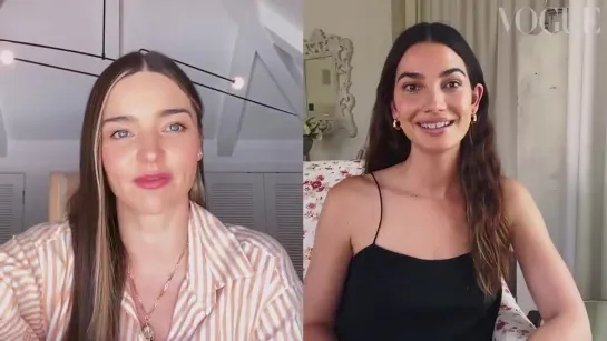 Miranda Kerr and Lily Aldridge talk yoga, first dates and lockdown haircuts _ Vo