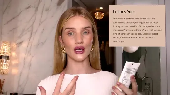 Acne-safe skin care regimen from Rosie Huntington-Whiteley