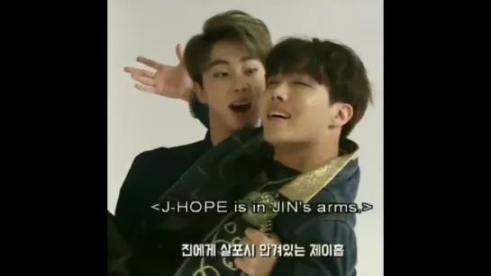 J-HOPE is in JINs arms.