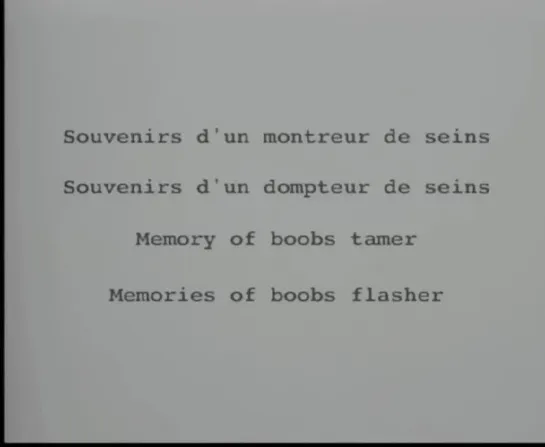 Memories of a Boobs Flasher / Souvenirs d'un montreur de seins (2014) dir. Bertrand Mandico