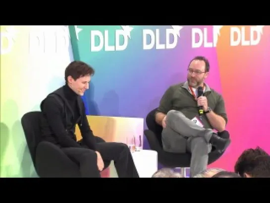 Павел Дуров и Джимми Уэйлс на DLD Conference 2012 (на англ.яз)