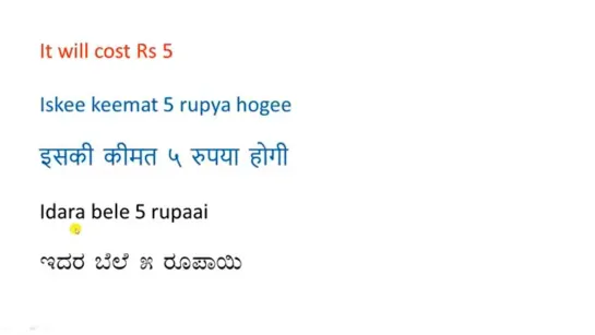 Kannada TV. Daily Use Sentences in English, Hindi (001-112 без 010)