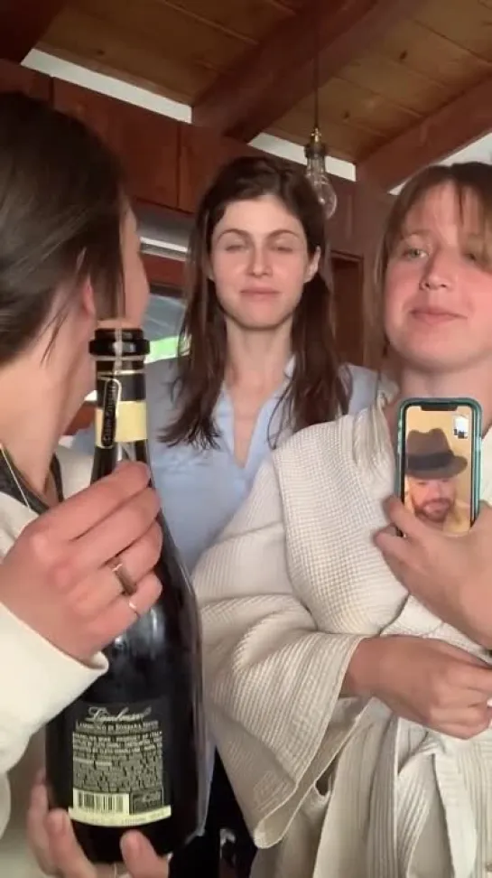 Kate, Morgan and I open a bottle of wine and fight   Alexandra Daddario