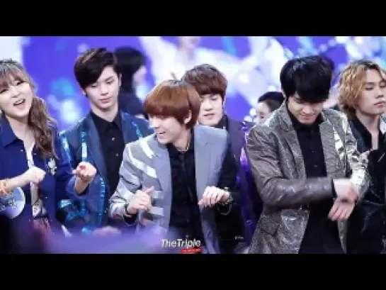 [FANCAM] [29.01.2013] SungJae, MinHyuk, Peniel, HyunSik w/ 4minute SoHyun @ Lunar Year Battle! Idol Gayo Stage