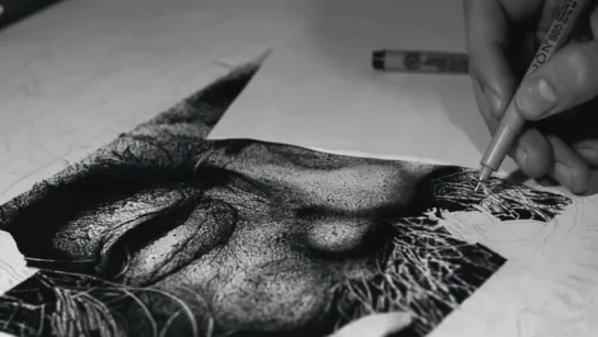 Realistic Portrait Drawing (DotWork)