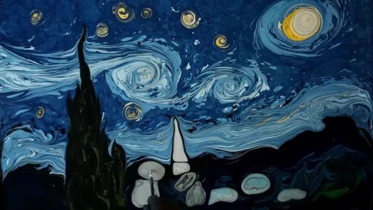 Van Gogh on Dark Water Animation