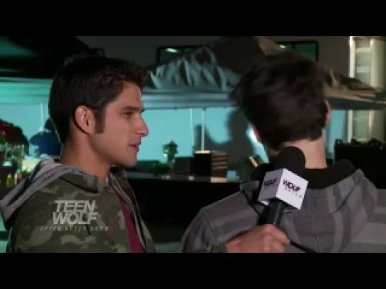 Tyler Posey and Dylan O'Brien on set.