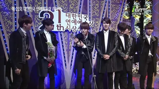 [PERF][150117] «21th Republic of Korea Ent Arts Awards» Infinite WIN «Top Singer Male Group» and perf. «Back»