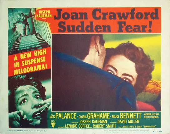 Sudden Fear (1952) -1080p- Joan Crawford, Jack Palance, Gloria Grahame, Bruce Bennett