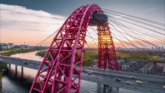 Moscow Russia Aerial view 5K Timelab.pro    Москва Россия Аэросъемка