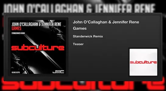 John O'Callaghan & Jennifer Rene - Games (Standerwick Remix) (Teaser)