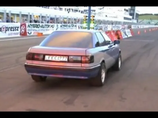 Audi 90 Quattro Turbo Vs. Ford Escort Cosworth Drag Race