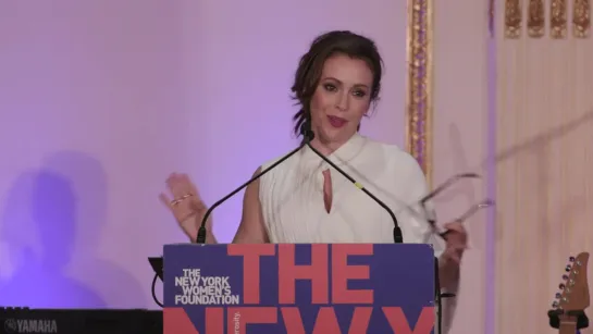 alyssa milano ▪ accepts her award at the new york womens foundations radical gen {2018}