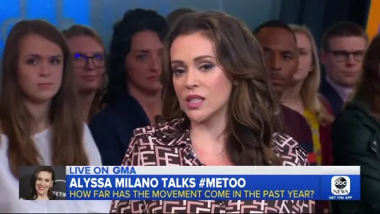 alyssa milano ▪ reflects on #MeToo movement one year later {gma}