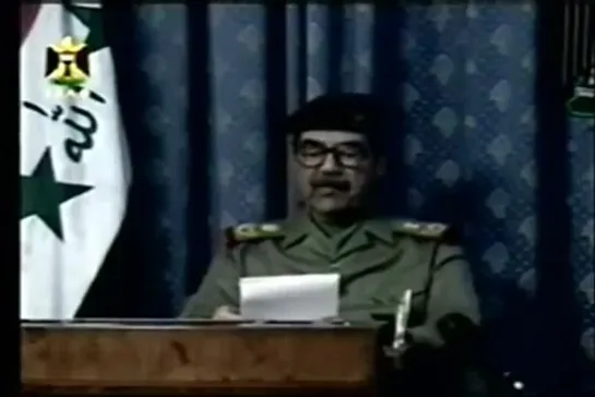 Saddam speech at the outset of the Iraq War 2003 http://vk.com/war_news