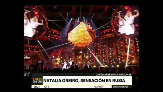 Natalia Oreiro, sensación en Moscú - Telefe Noticias (11.04.2016)