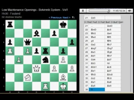 Chesscube VIP video. Low Maintenance Openings - Botvinnik System - Vol. 1 (Andrew Martin)