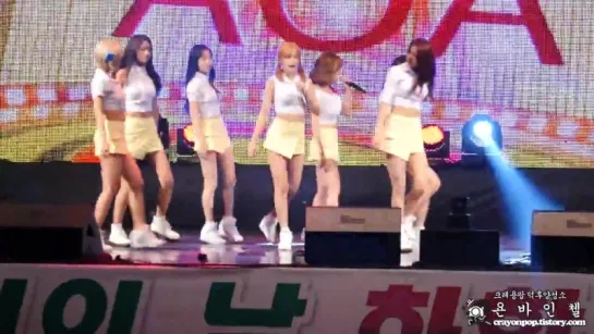 150904 AOA - Heart Attack, Like a cat, Short Hair, Confused, Miniskirt @ Hongche