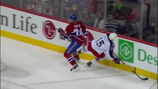 Alexei Emelin hammers Derek Dorsett [HD] {Dual-Feed}