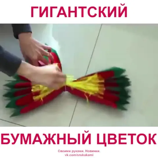 Делаем гигантский бумажный цветок своими руками! Рукоделие!