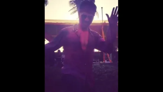 Varun dancing at Holi party