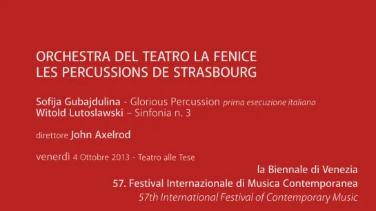 Les Percussions de Strasbourg - Sofia GUBAIDULINA - Glorius Percussion - Biennal