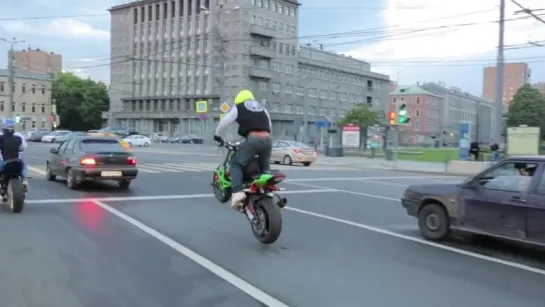 Motorcycle Stunts in Streets