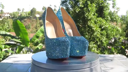 REDO MY SHOE Christian Louboutin DAFFODILE Aquamarine AB Strass