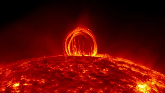 NASA _ Fiery Looping Rain on the Sun