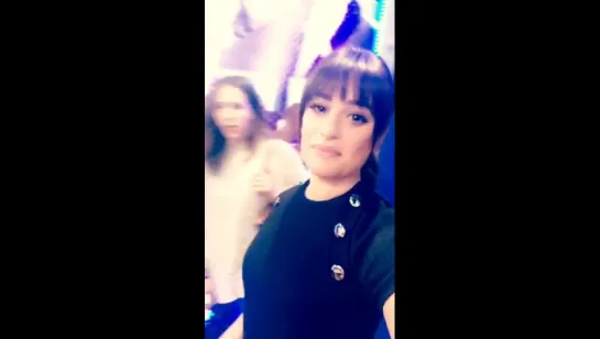 Lea after her Extra interview with Mario Lopez (April 13, 2017)