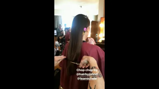 Lea getting ready for the Grammys with Brad Goreski (February 12, 2017)