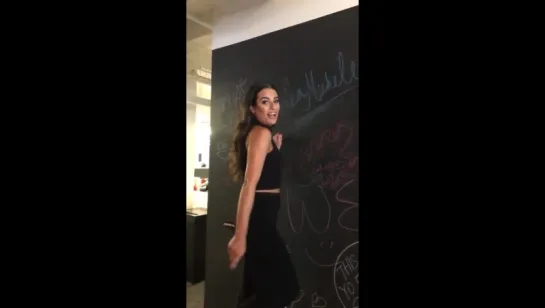 Lea signing the artist wall at Columbia Records (November 4, 2016)