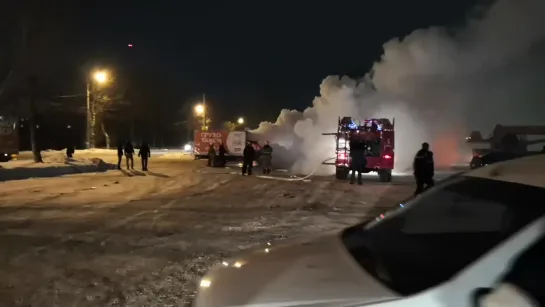 Тушат грузотакси на пр. Мира (04.02.2020)