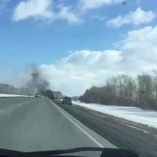 Горит Газель на трассе (16.03.2019)