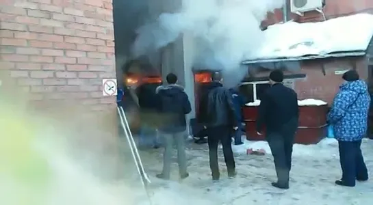 Пожар в Летуре в Омске (31.01.2015)