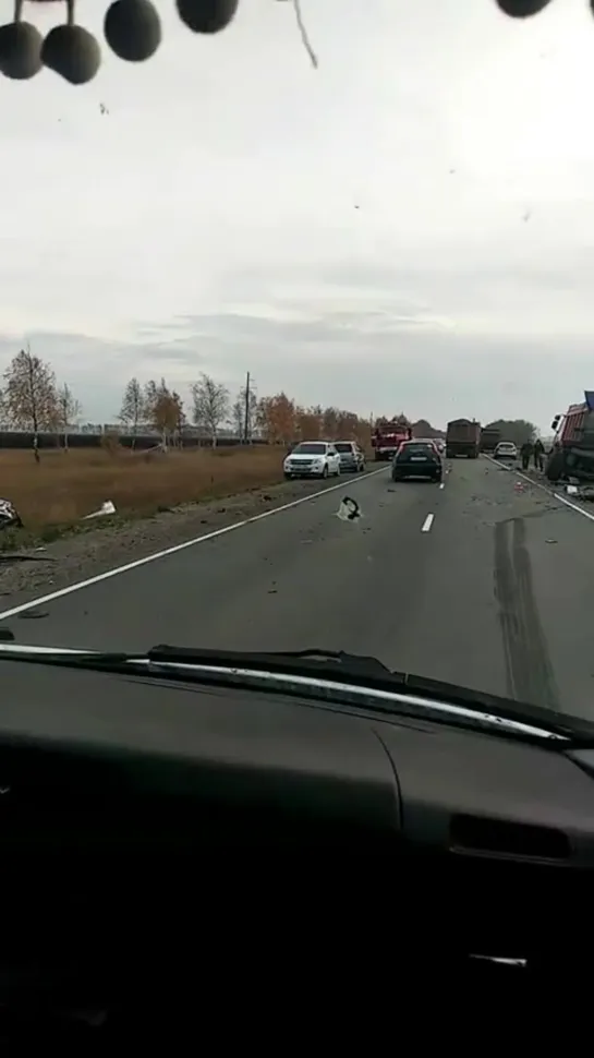 Авария на трассе Омск-Одесское (13.10.2019)