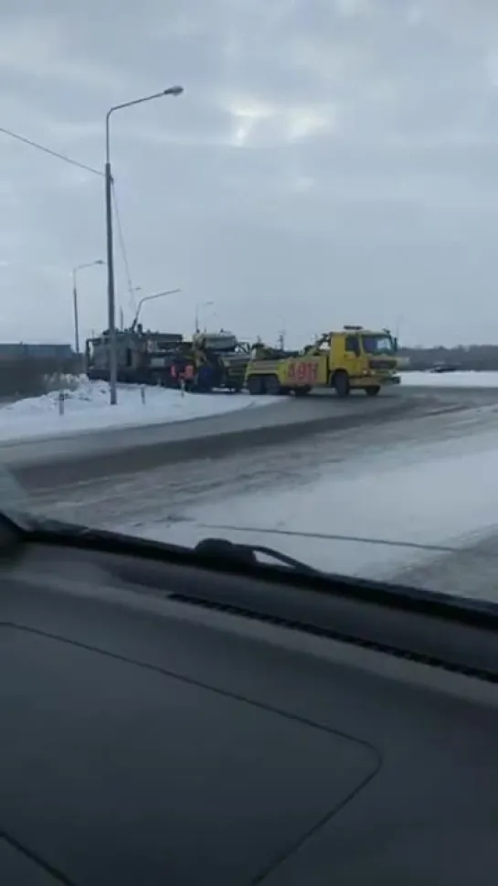 Последствия аварии на трассе Новосибирск-Омск (04.01.2018)