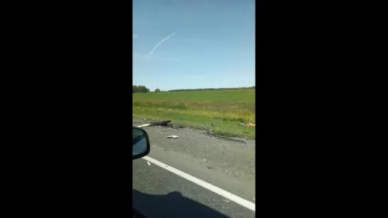 Последствия аварии с фурой на трассе Омск-Тюмень (03.09.2018)