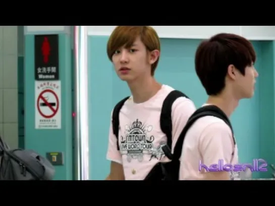 [FANCAM] 120610 EXO-K ChanYeol, Kai, Suho @ Boarding Gate of Taiwan Taoyuan International Airport