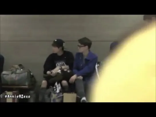 130415 3 EXO Baekhyun Chanyeol Chen @ incheon airport