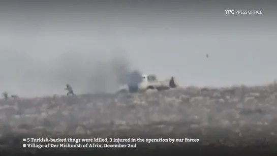 The YPG killed 5 Turkish-backed jihadists with an ATGM in Dermamishe - Afrin - -