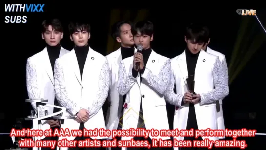 [WITHVIXX SUBS] 171115 VIXX AAA Best Celebrity Award - Winning Speech ( Eng Sub )